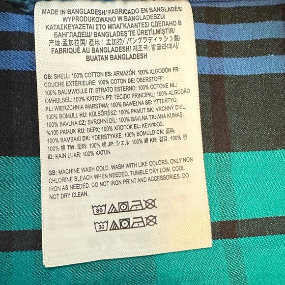 Vans 💯% cotton Anaheim Woven loose Fit Button Up Black/ Blue Size M, Size L - Picture 10 of 10